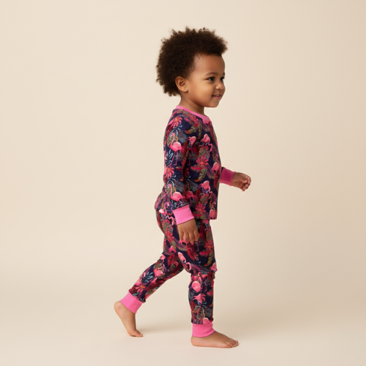 Bamboo Two-Piece Pajama Flamingo