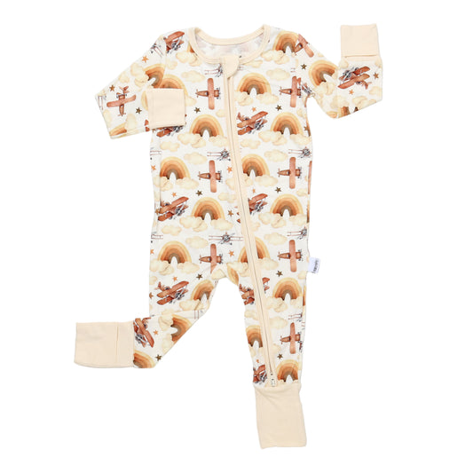 Bamboo Zippy Pajama Neutral Skies