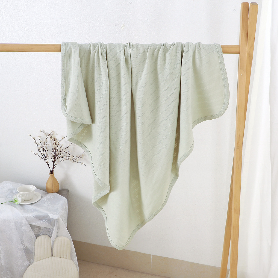 Organic Cotton Pointelle Swaddle Blanket
