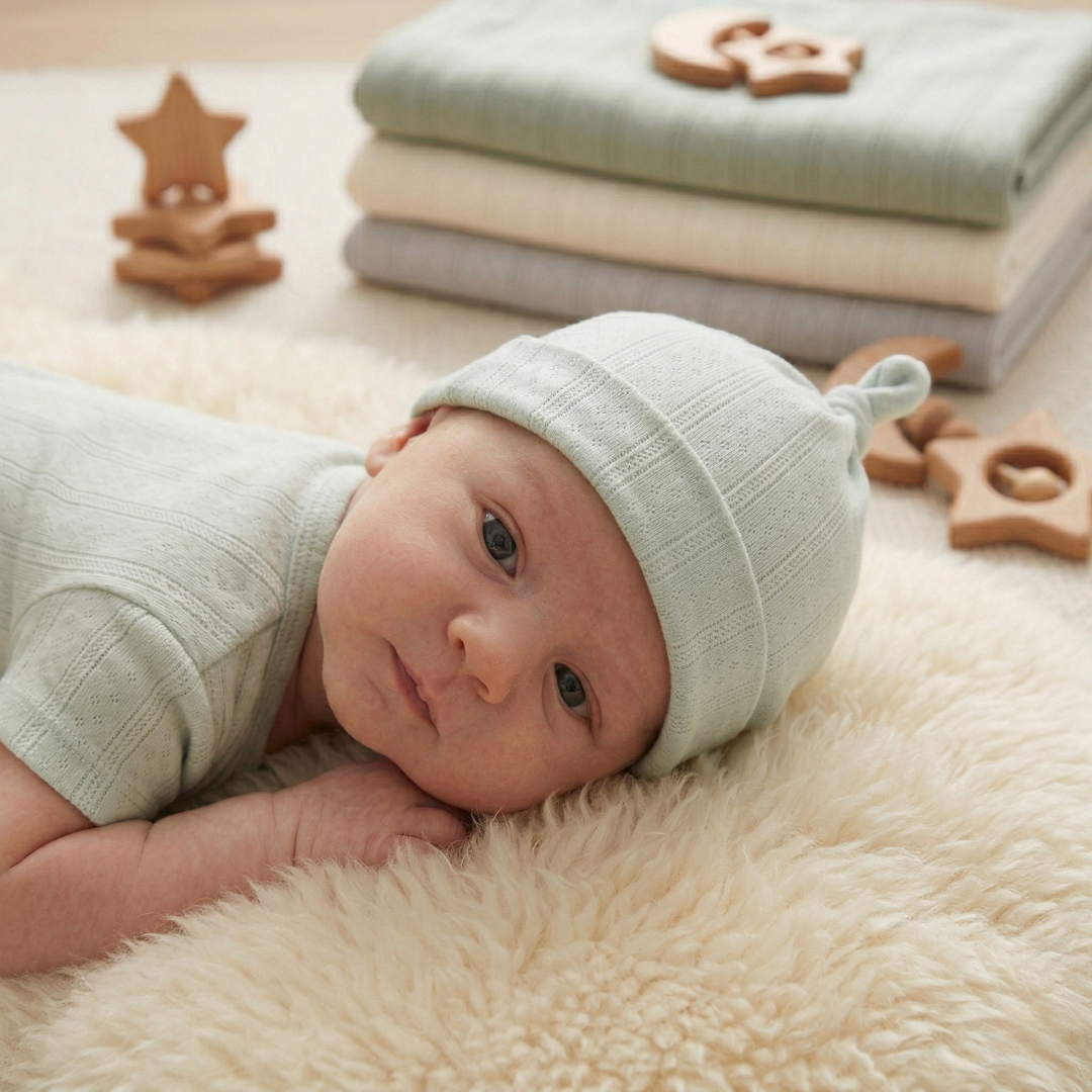 Organic Cotton Pointelle Baby Hat