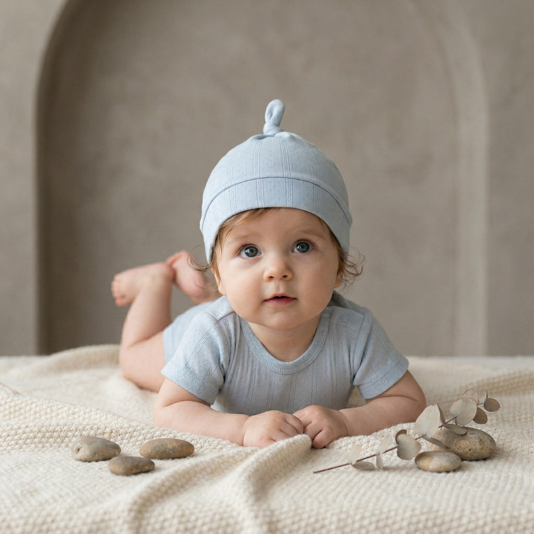 Organic Cotton Pointelle Baby Hat