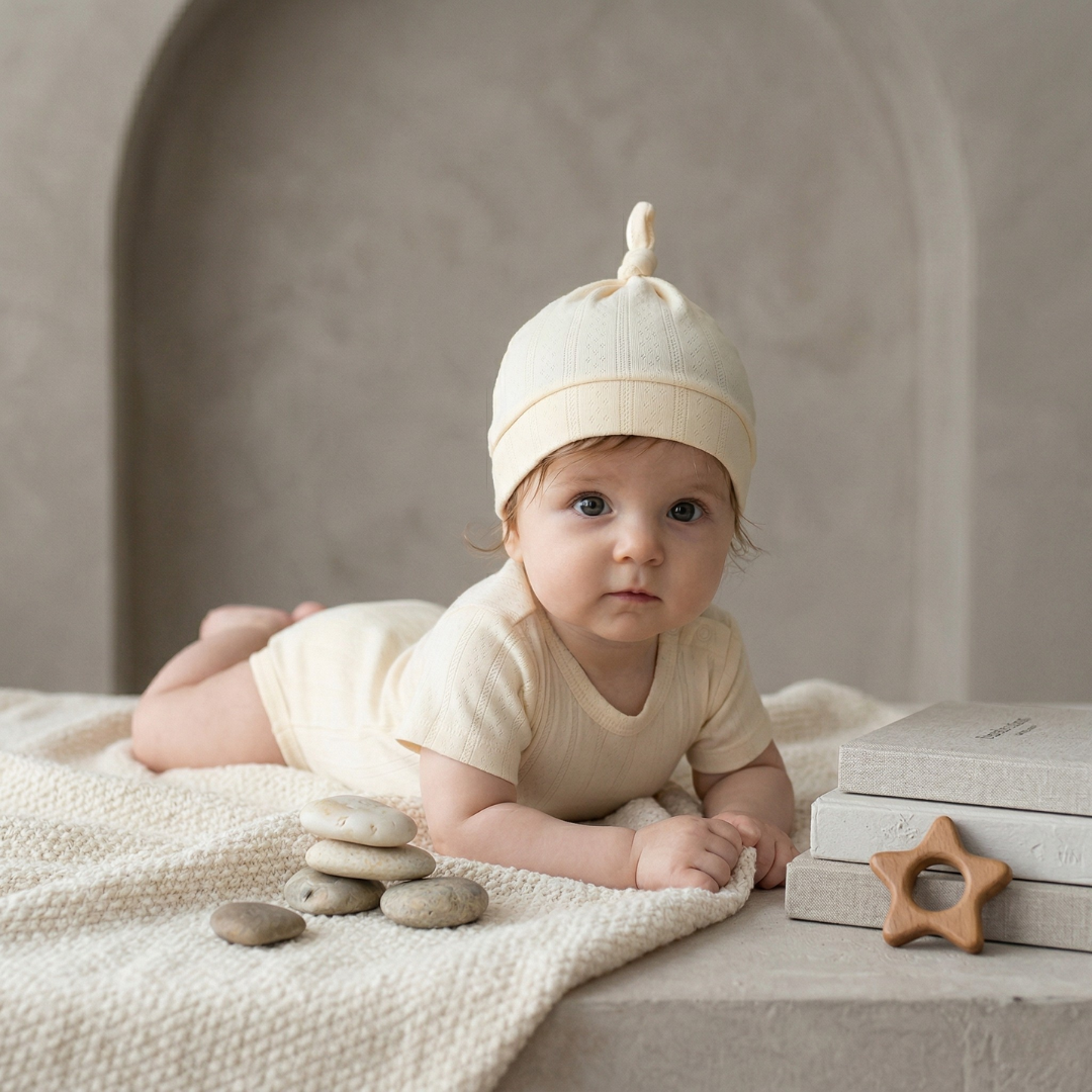 Organic Cotton Pointelle Baby Hat