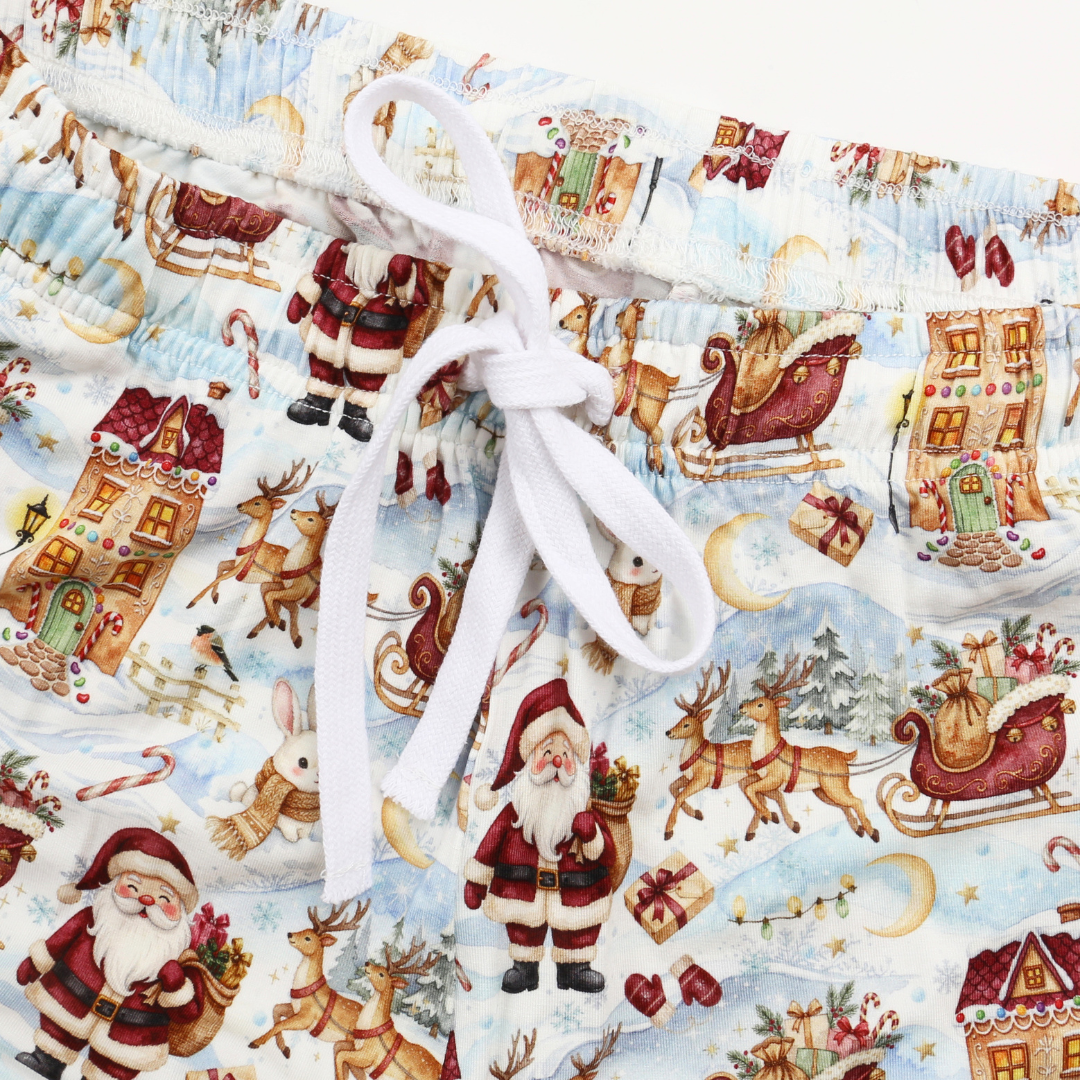 Unisex Adult Bamboo Pajama Set Santa’s Sleigh