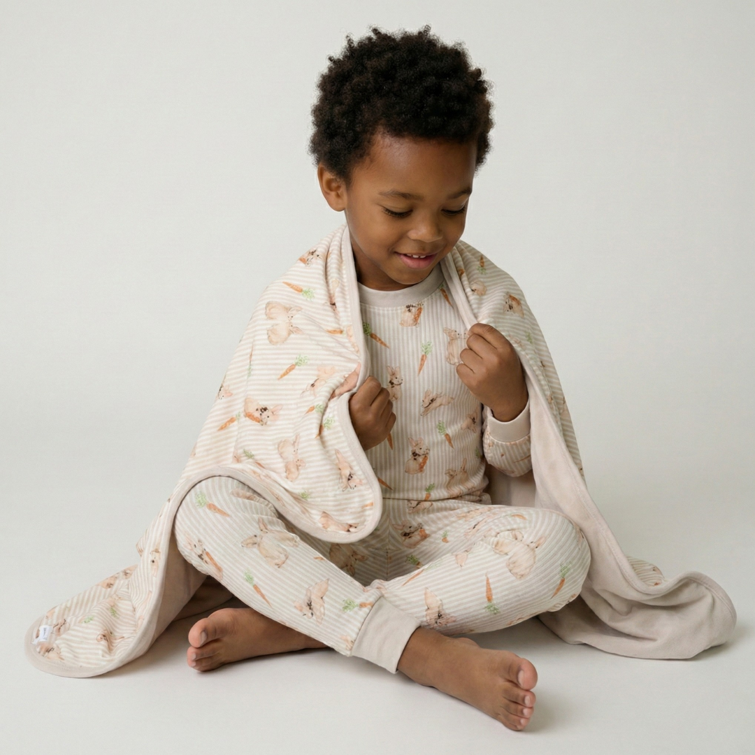 Bamboo Large Blanket Bunny Trail