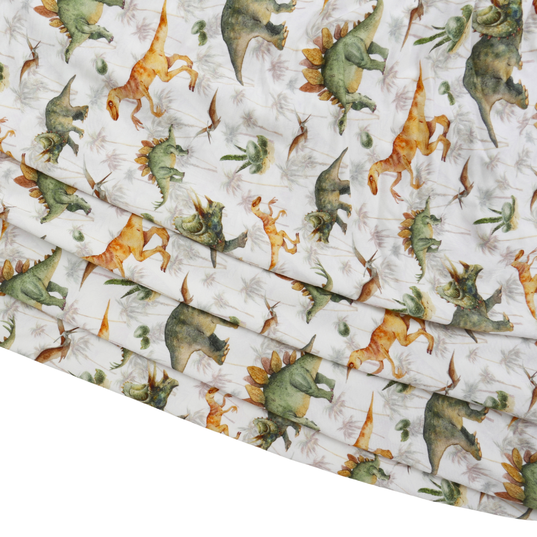 Bamboo Fitted Crib Sheet Dino World