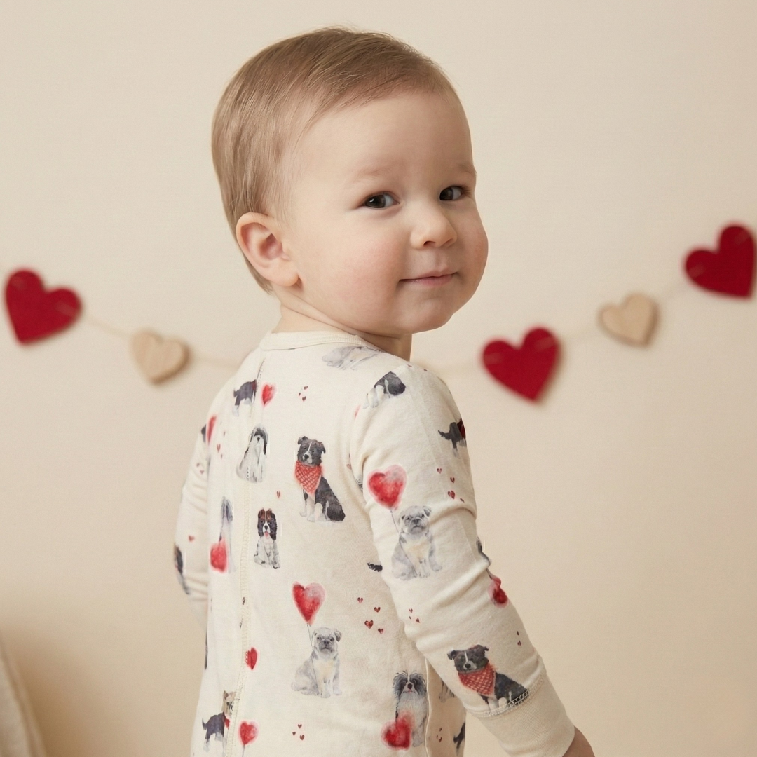 Bamboo Zippy Pajama Puppy Valentine