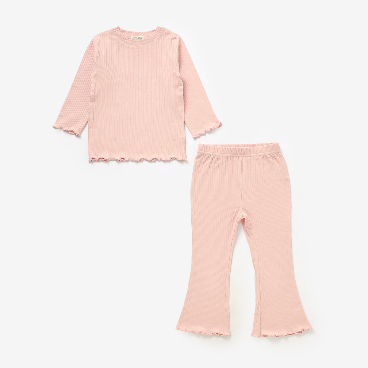 Organic Ribbed Cotton Long Sleeve Lounge Set