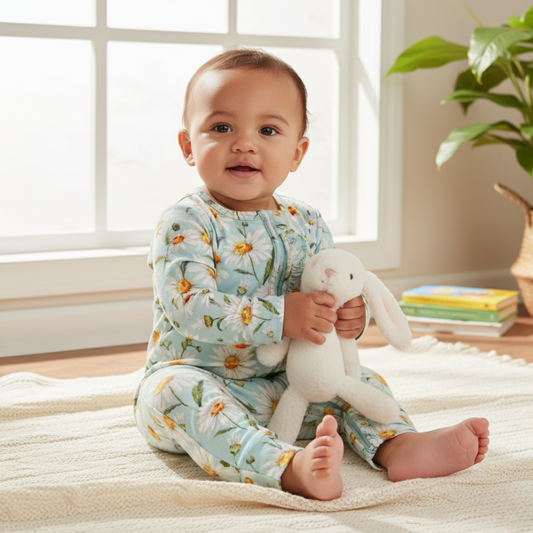 Bamboo Ruffle Zippy Pajama Daisy Dreams