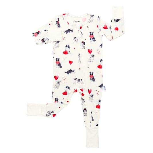 Bamboo Zippy Pajama Puppy Valentine