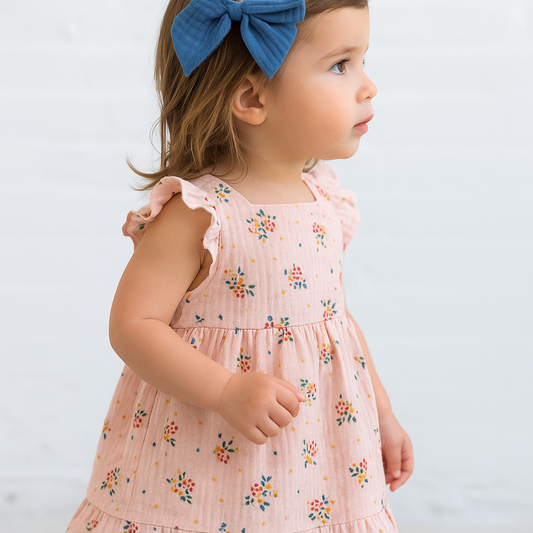 Organic Cotton Muslin Sleeveless Tiny Blooms Dress