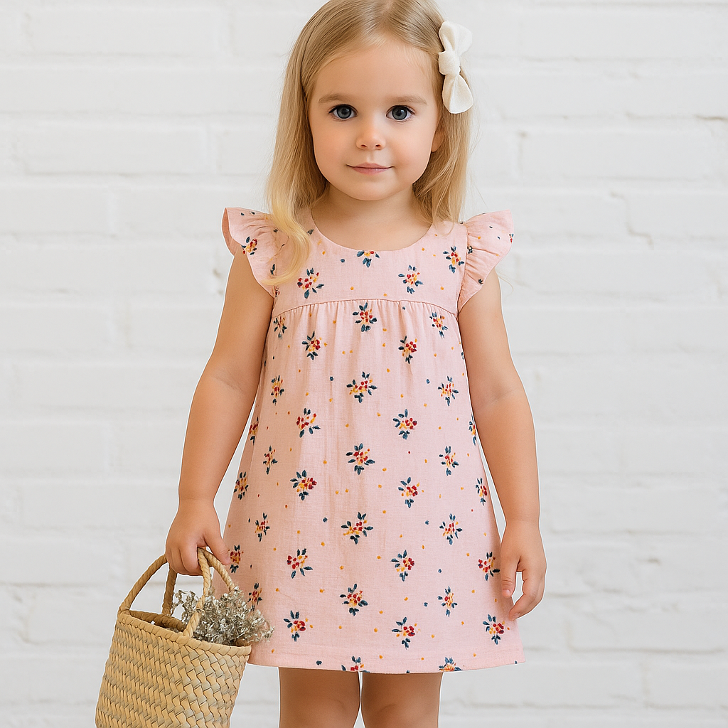 Organic Cotton Muslin Sleeveless Tiny Blooms Dress