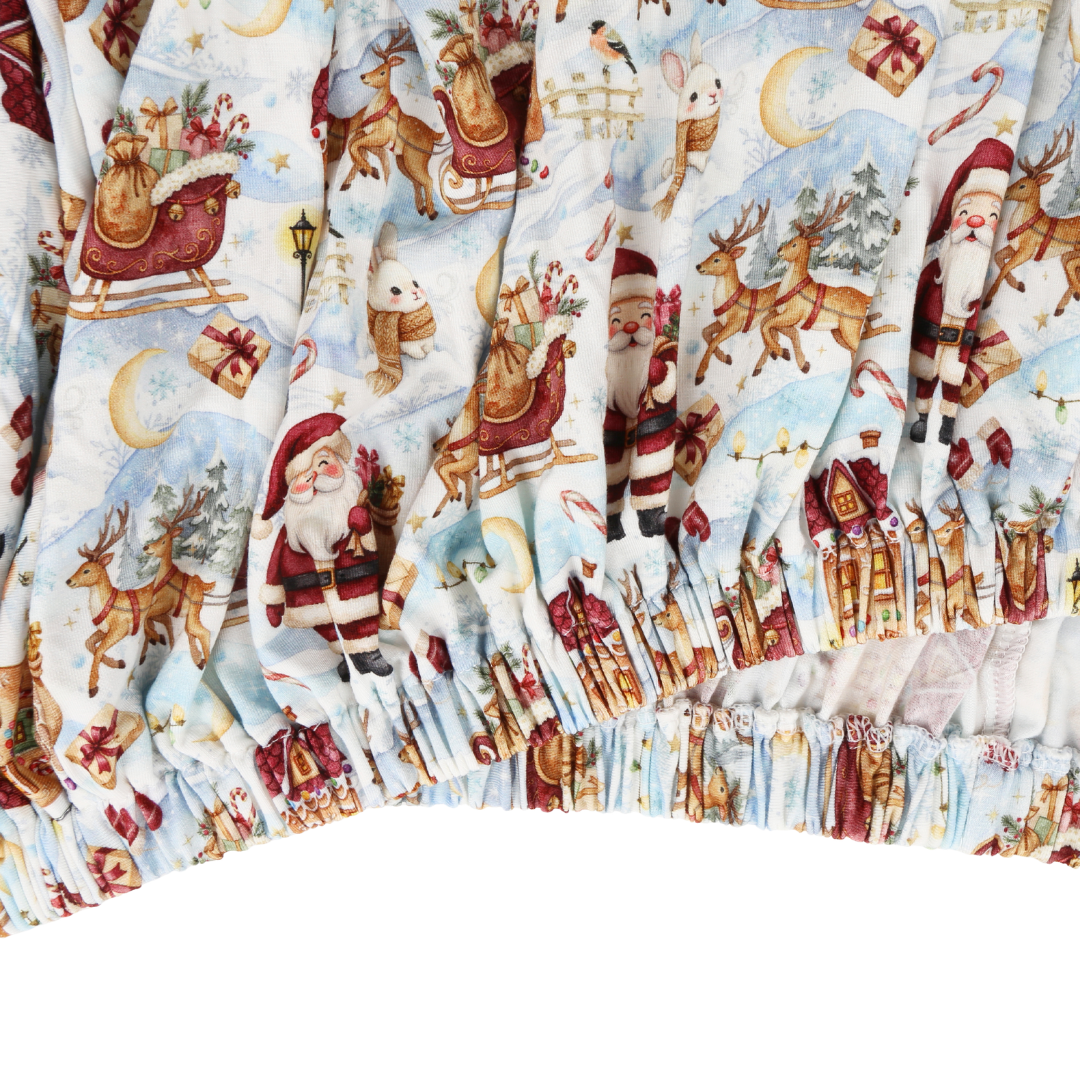 Bamboo Fitted Crib Sheet Santa’s Sleigh