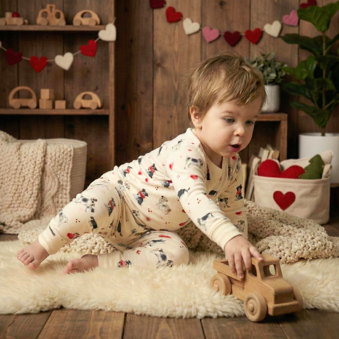 Bamboo Two-Piece Pajama Puppy Valentine
