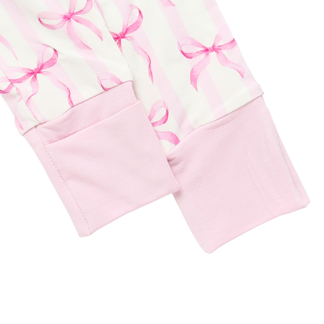 Bamboo Ruffle Zippy Pajama Rosy Ribbon