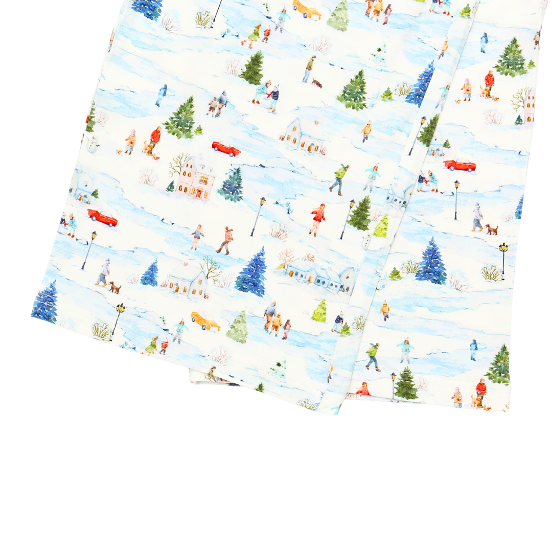 Men's Adult Bamboo Two-Piece Pajama Winter Village