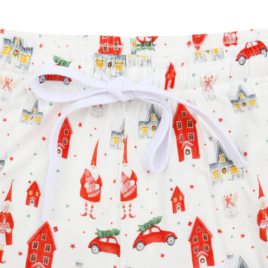 Unisex Adult Bamboo Pajama Set Christmas Village