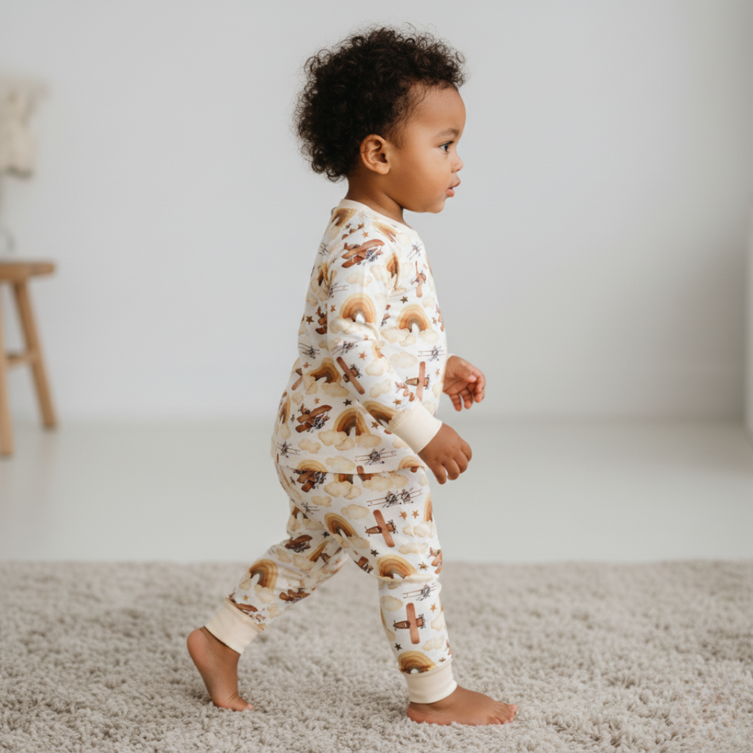 Bamboo Two-Piece Pajama Neutral Skies
