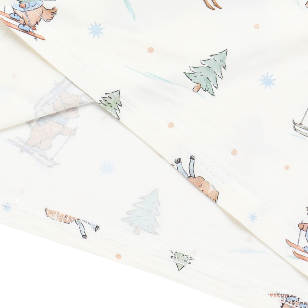 Men's Adult Bamboo Two-Piece Pajama Ski Pups