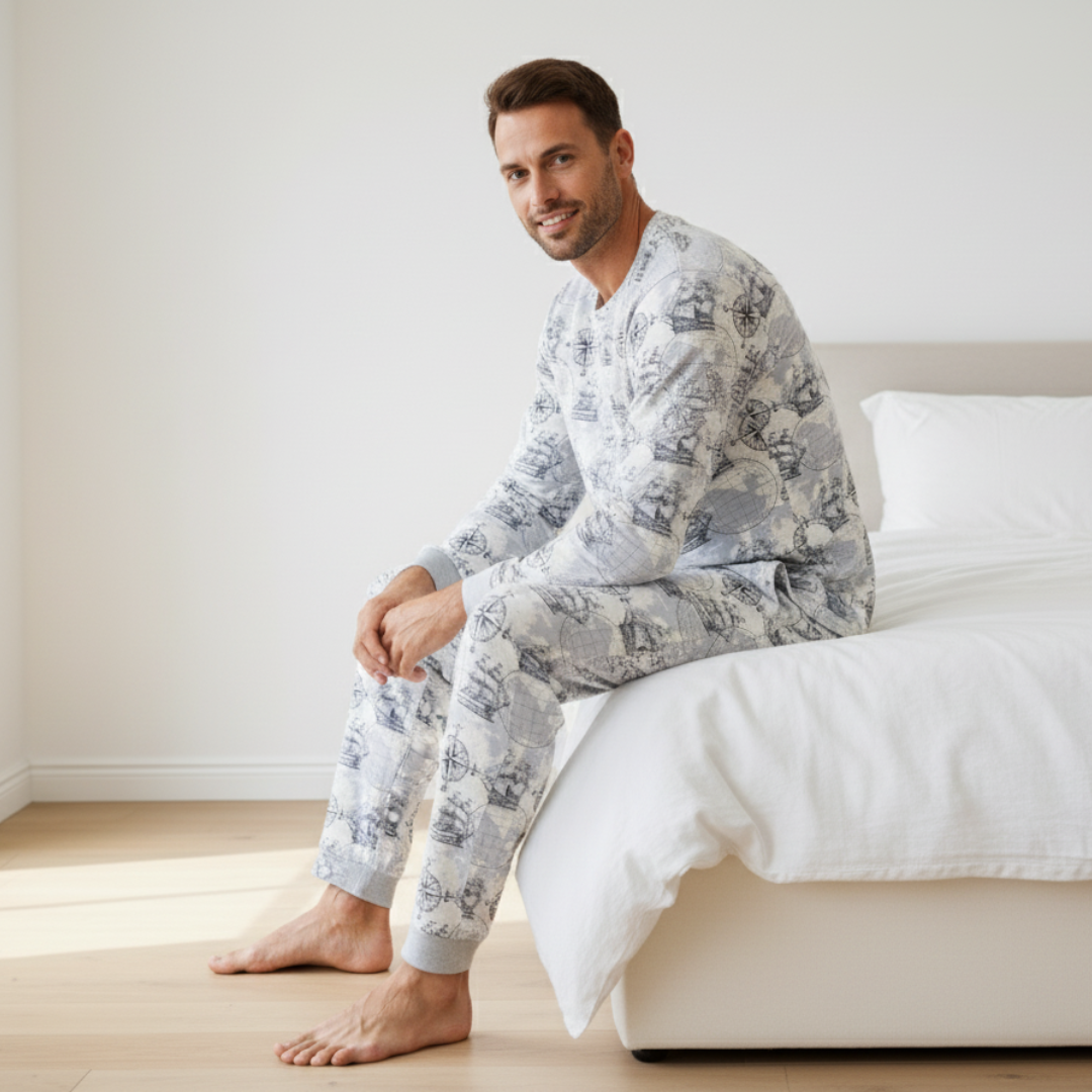Men's Adult Bamboo Two-Piece Pajama Sailor
