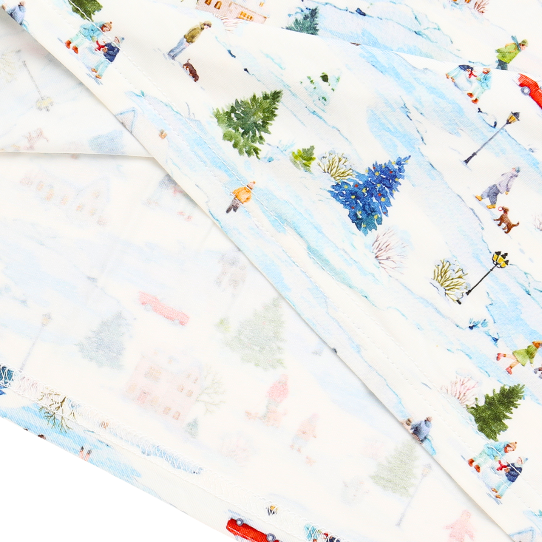 Men's Adult Bamboo Two-Piece Pajama Winter Village
