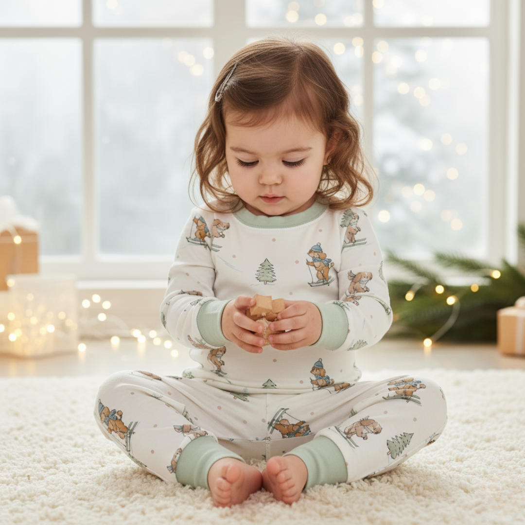Bamboo Two-Piece Pajama Ski Pups