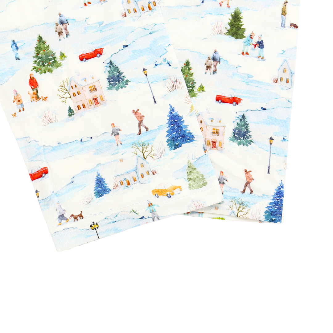 Men's Adult Bamboo Two-Piece Pajama Winter Village