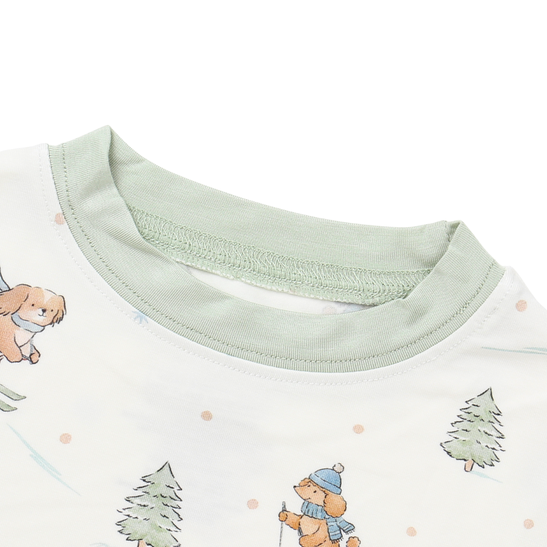 Bamboo Two-Piece Pajama Ski Pups