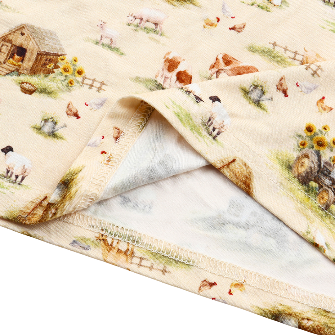 Unisex Adult Bamboo Pajama Set Country Farm