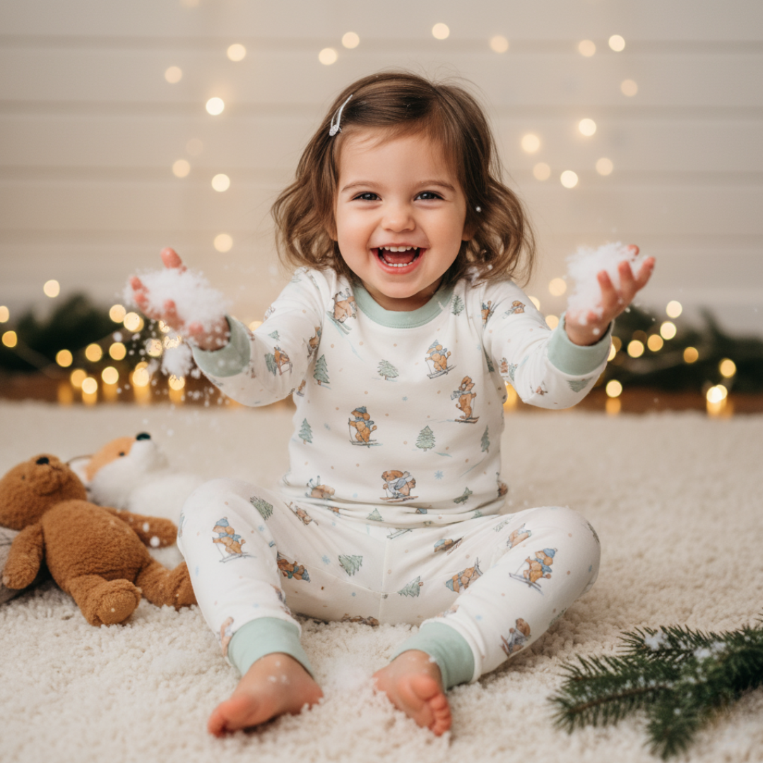 Bamboo Two-Piece Pajama Ski Pups
