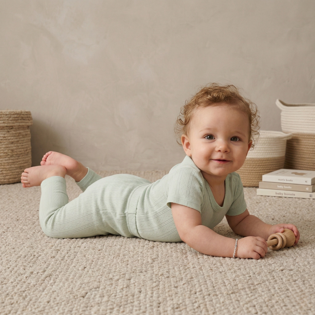 Organic Cotton Pointelle Baby Pants