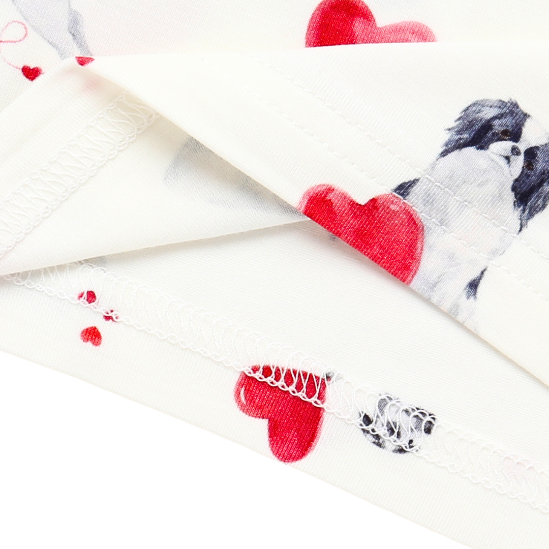 Bamboo Two-Piece Pajama Puppy Valentine