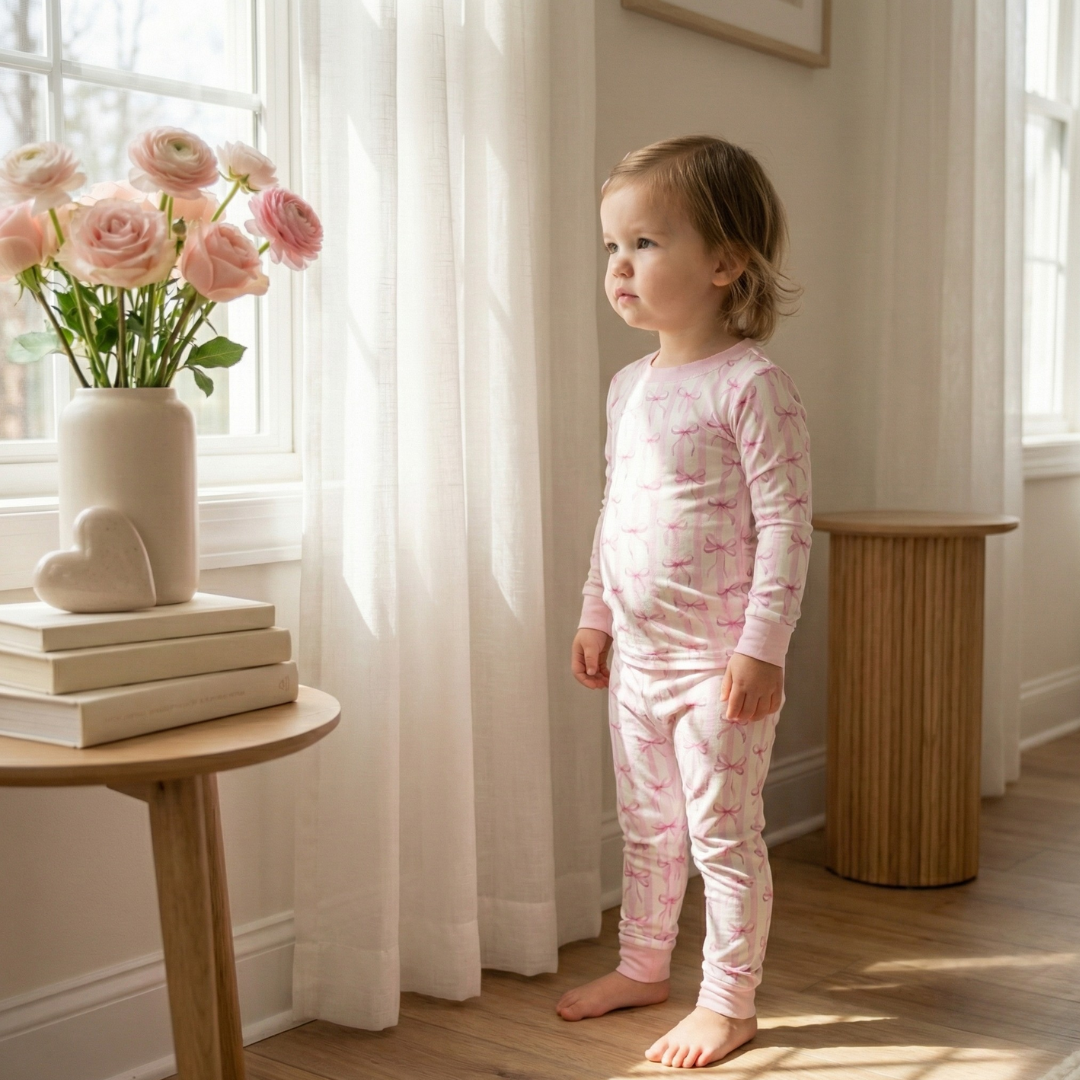 Bamboo Two-Piece Pajama Rosy Ribbon
