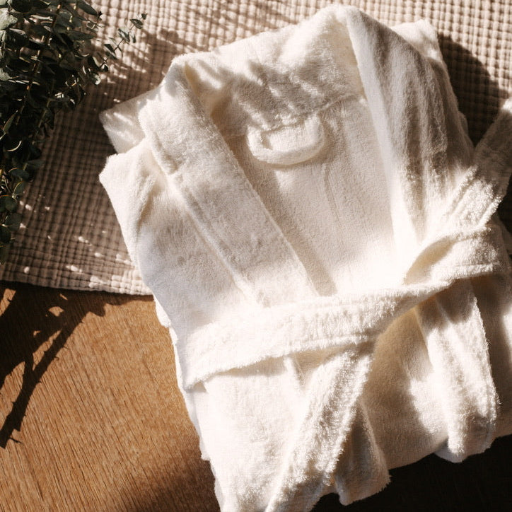 Hotel Style Luxury Bamboo Adult White Bathrobe Unisex