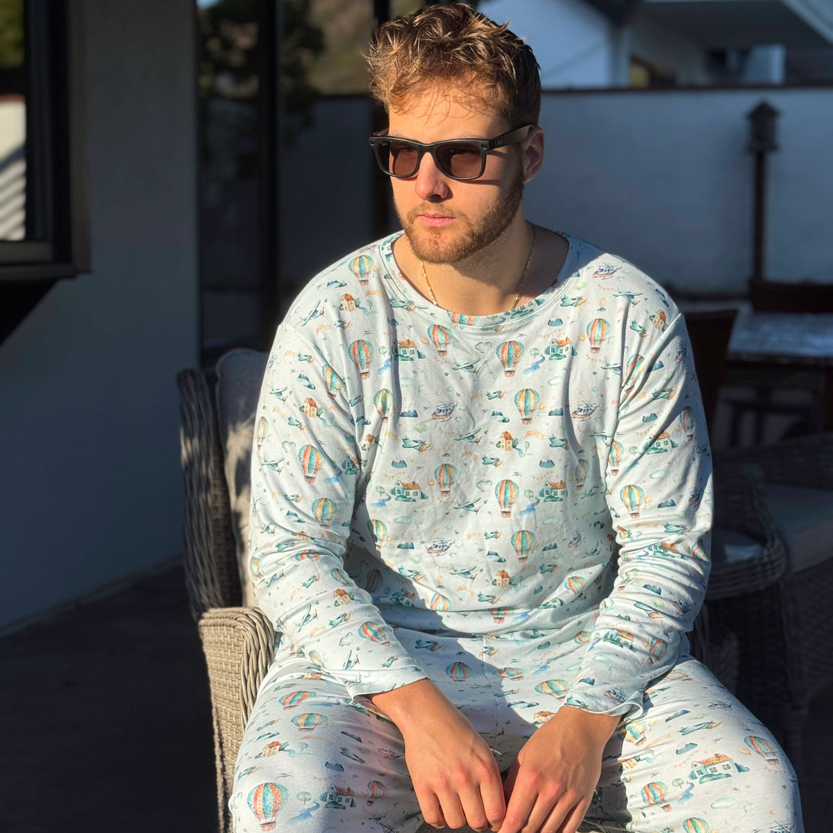 Men's Adult Organic Cotton Two-Piece Pajama Little Voyager