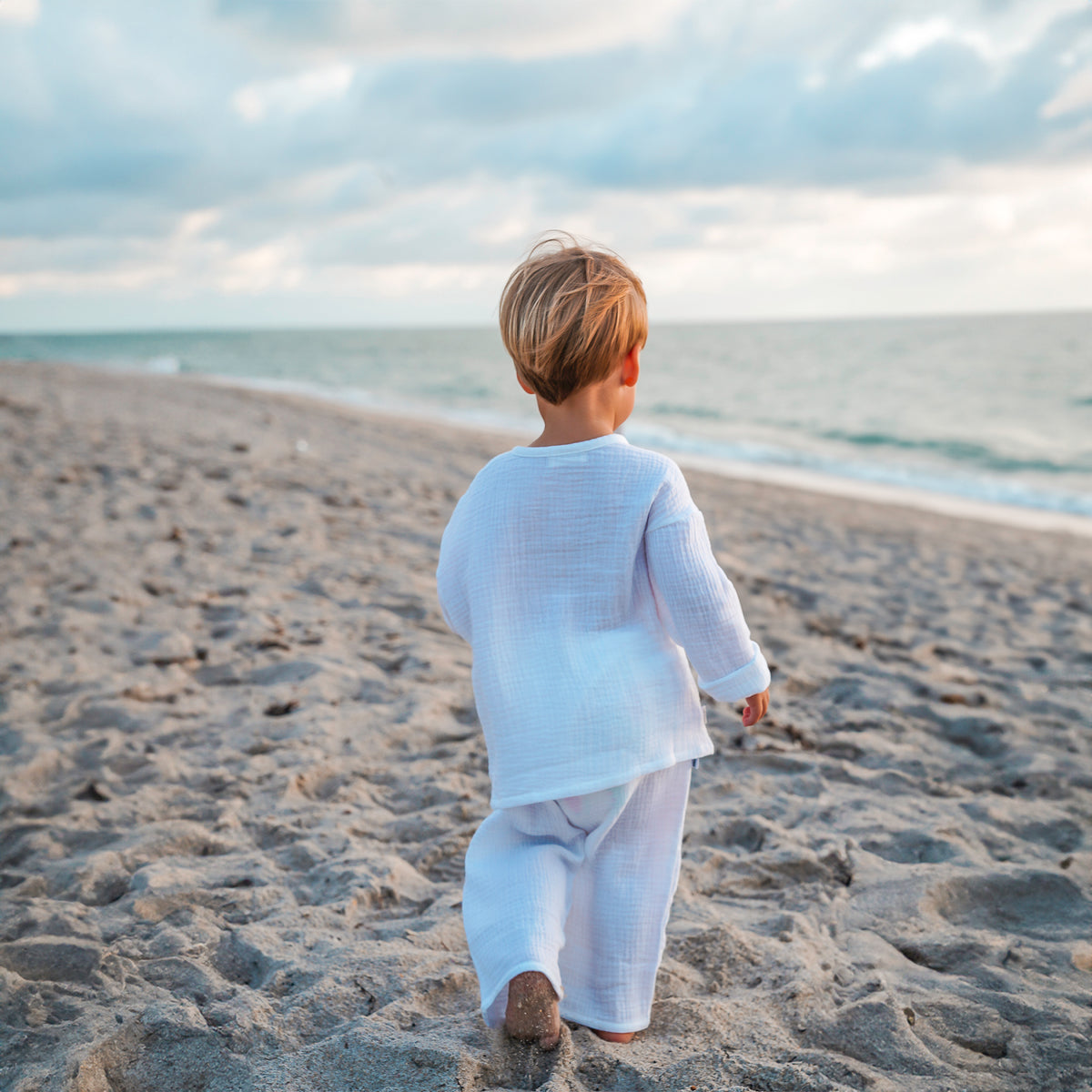 Organic Cotton Muslin Long Sleeve Top and Bottom Set - SofiaMila