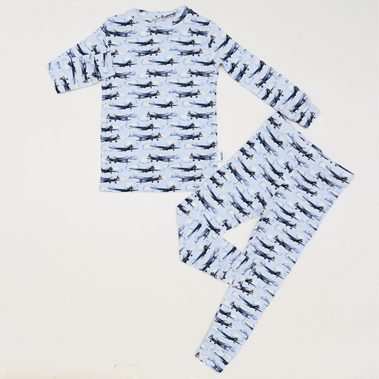 Bamboo Two-Piece Pajama Airplane