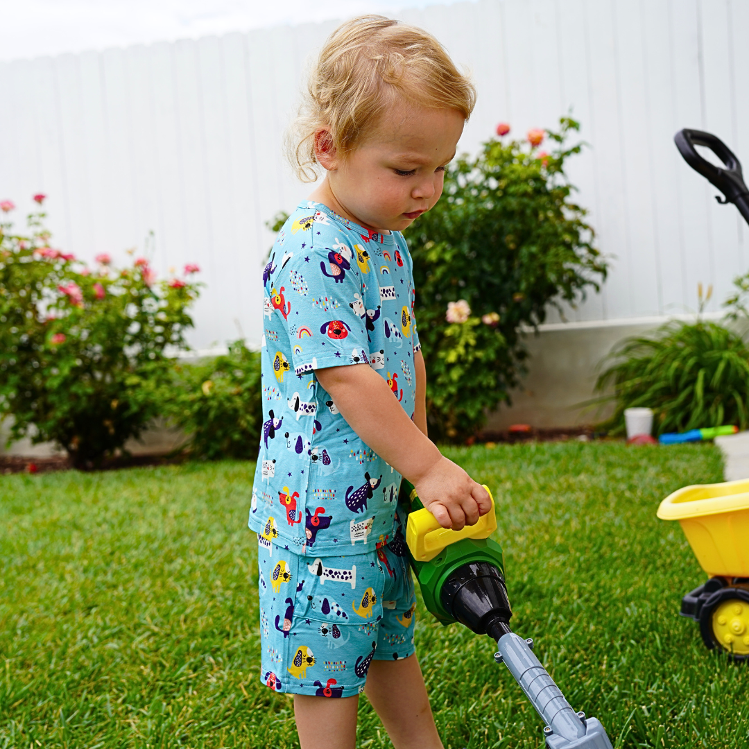 Bamboo Short Sleeve Two-Piece Set Puppy Parade
