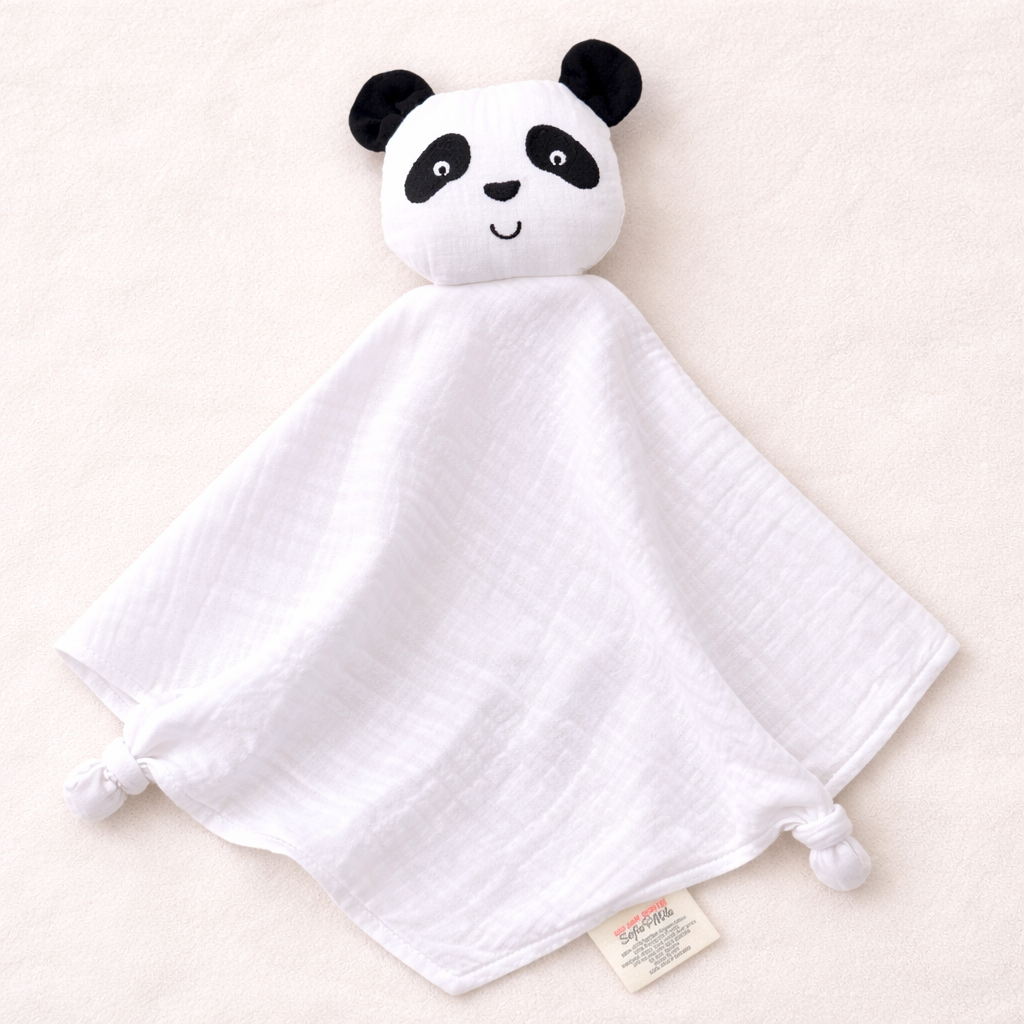 Organic Cotton Panda Bear Lovey Blanket