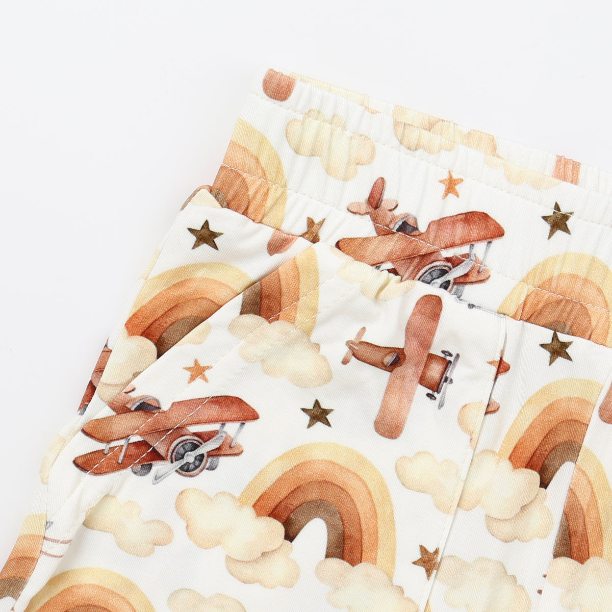 Bamboo Short Sleeve Two-Piece Set Neutral Skies