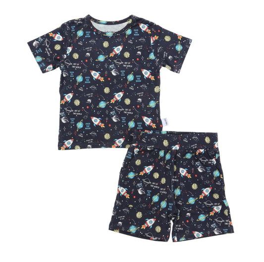 Bamboo Short Sleeve Two-Piece Set Galactic Dreams