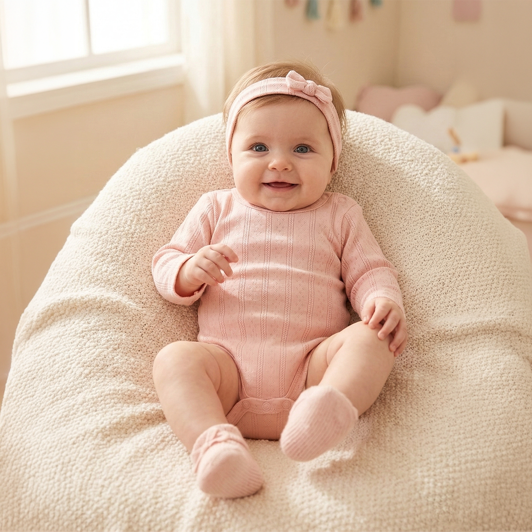 Organic Cotton Pointelle Baby Bodysuit