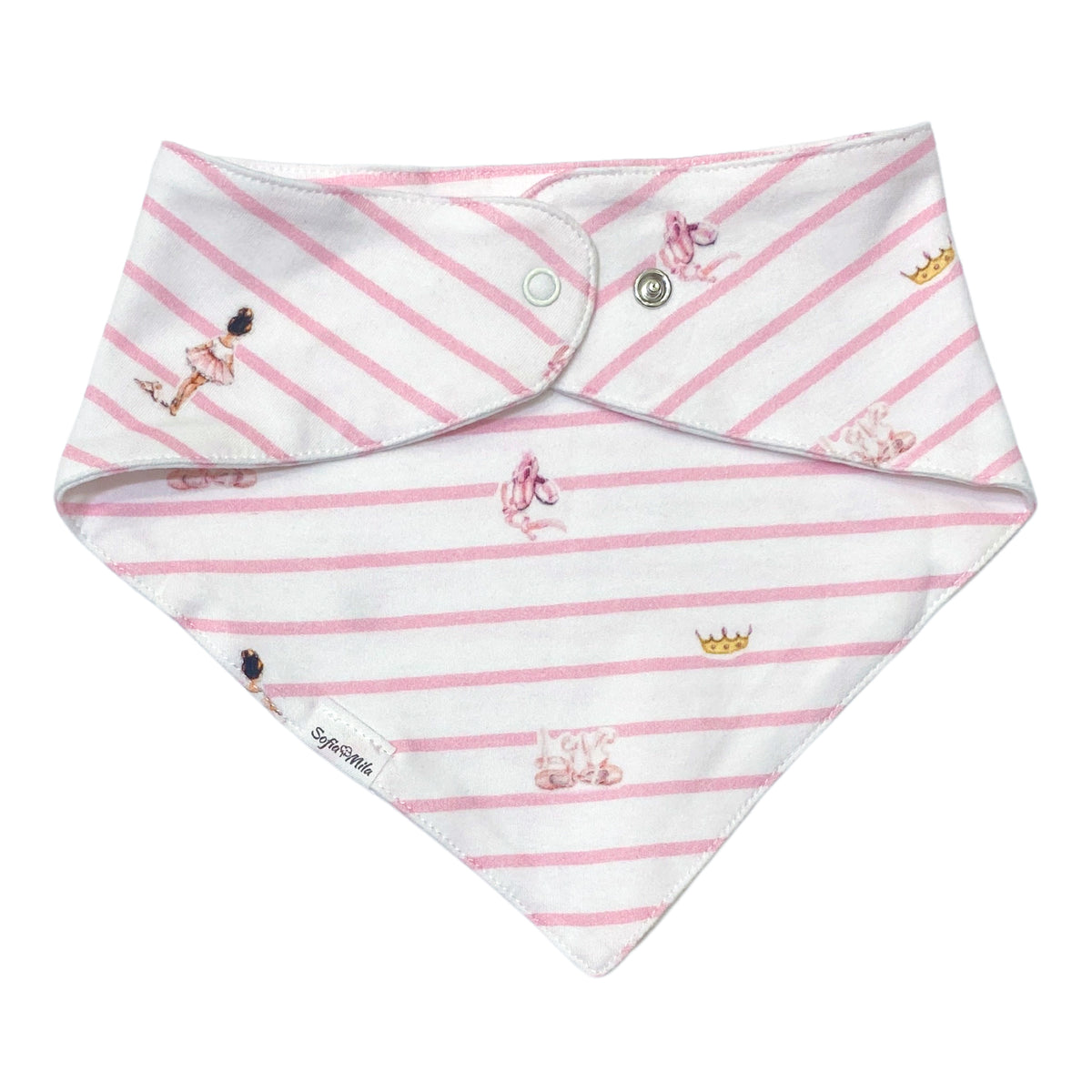 Organic Cotton Double Layer Bib Ballet Print - SofiaMila