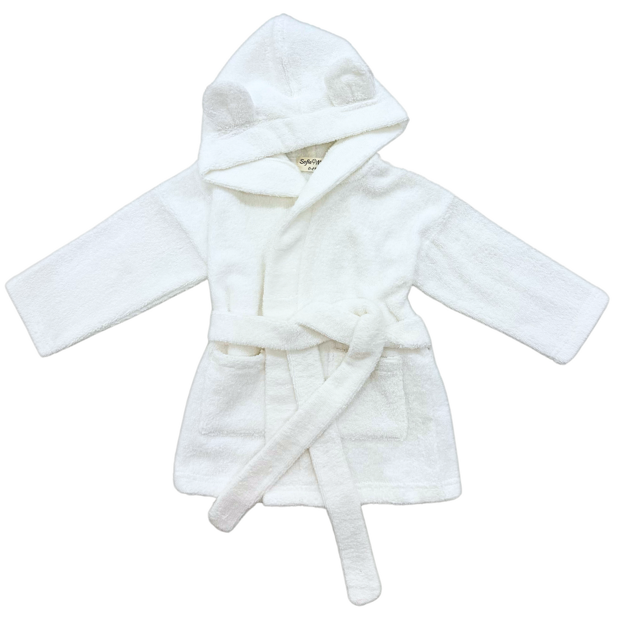 Organic Cotton Baby Bathrobe & Bamboo Washcloth Bundle - SofiaMila