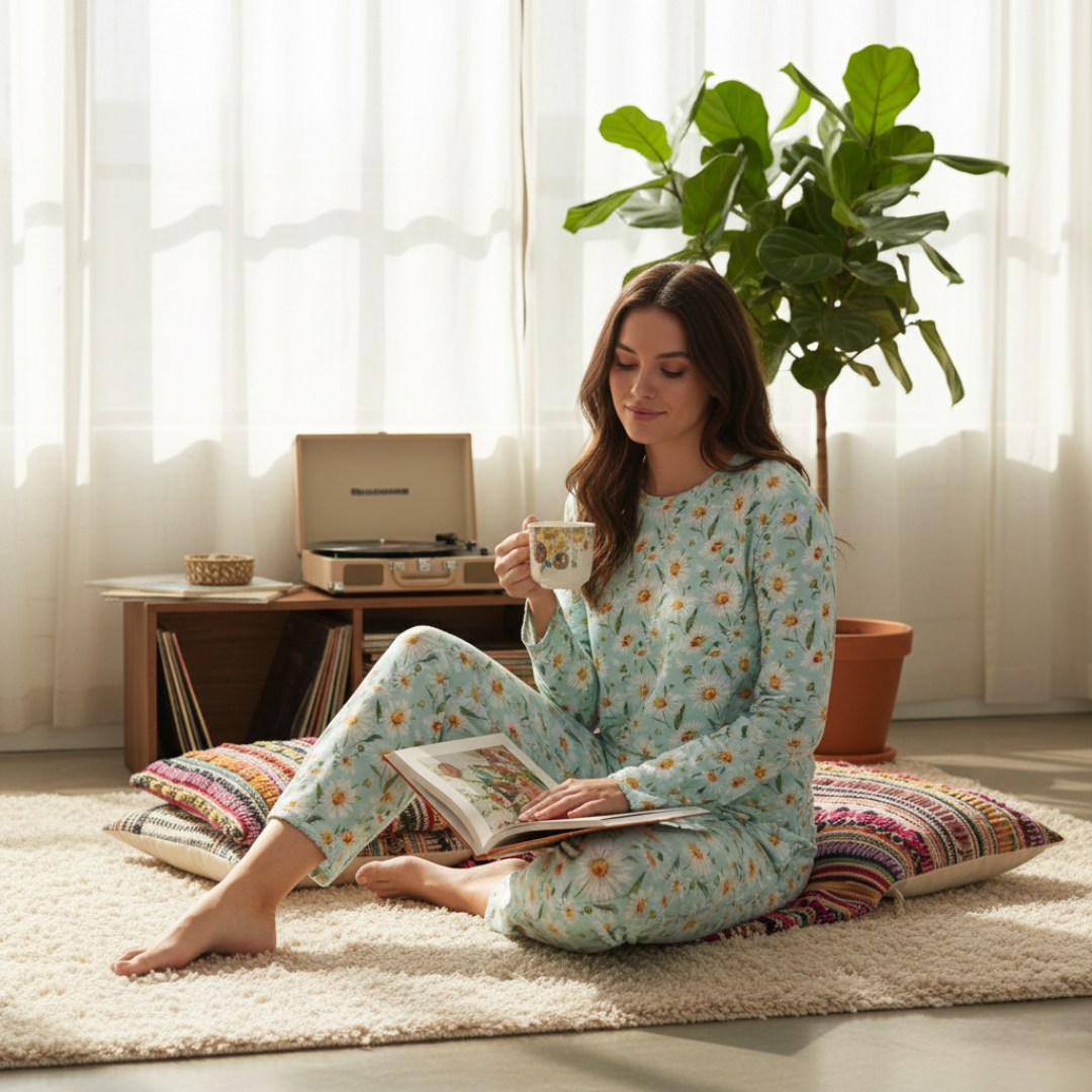 Women's Adult Bamboo Two-Piece Daisy Dreams