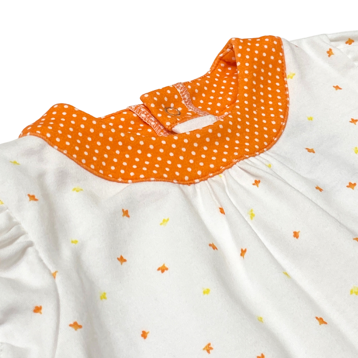 Orange Short Romper with Flower Embroidery - SofiaMila
