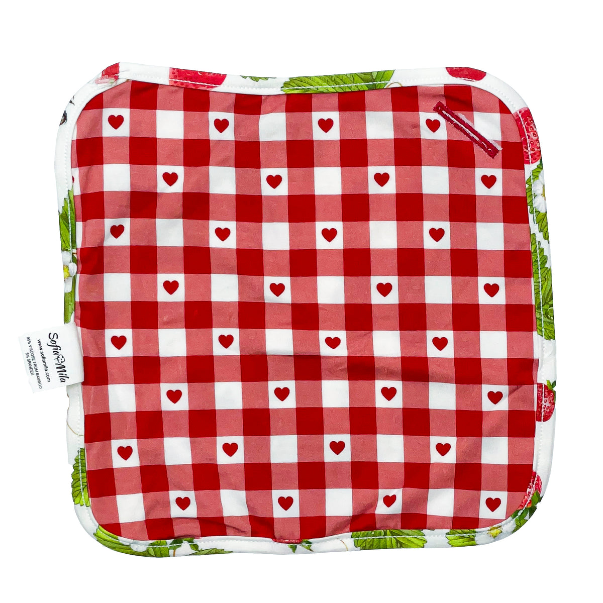 Organic Cotton Pacifier Attachment-Strawberry - SofiaMila